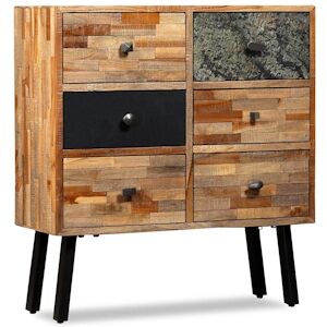 HELLOSHOP26 - Buffet bahut armoire console meuble de rangement latérale avec 6 tiroirs teck massif de récupération marron 4402111 - Publicité