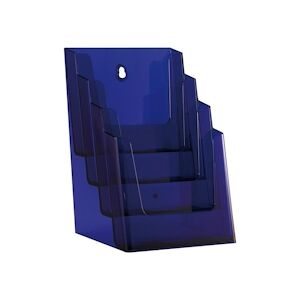 Quadruple porte-brochures – pour 4x A5 - Violet/transparent – polystyrène – 25 cm – VKF Renzel