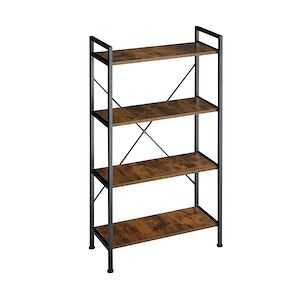 tectake Etagère bibliothèque LEEDS style industriel 67,5 x 31,5 x 121,5 cm - Bois foncé industriel, rustique -404152