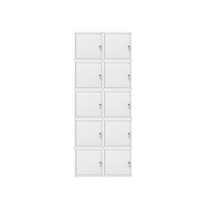 PROREGAL MegaDeal 10x Casier métallique verouillable CUBIC, HxLxP 35x35x35cm, Gris, Armoire à casier cube, consigne polyvalente, vestiaire