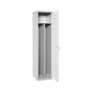 SimonRack Vestiaire métallique 1 porte INITIEL démonté avec diviseur interne GRIS/BLANC 1800x400x500 mm (haut x largeur x profondeur)