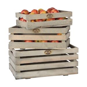 ESSCHERT DESIGN caisses de rangement rectangulaires pour fruits en pin x 3 Aubry Gaspard