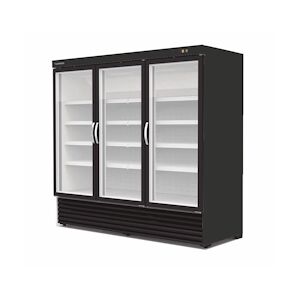 CORECO Armoire Mini Market - - 18/-25C - 3 Portes Vitrees Battantes - 2055X850X2055 - 8 Etageres - Capacite 1750L - Ext Blanc Int Noir CVC-2003-BN