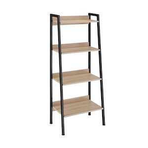 tectake Étagère échelle - 57,5 x 34 x 138 cm, Bois clair industriel, Chêne Sonoma -404703