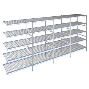 Tournus Equipement Rayonnage à clayettes amovibles 5 niveaux aluminium 205 x 477.3 x 56 cm Tournus - ACQ4773 - Publicité