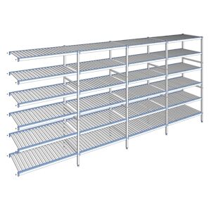 Tournus Equipement Rayonnage à clayettes amovibles 6 niveaux aluminium 205 x 467.1 x 50 cm Tournus - ACO4671 - Publicité