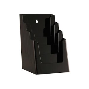 Quadruple porte-brochures – pour 4x A5 - Noir – polystyrène – 25 cm – VKF Renzel