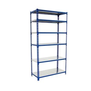 SimonRack Etagère métallique sans vis Simonclick 6 plateaux de 180 kgs par plateau couleur BLEU/GALVA 2500x900x400 mm (haut x largeur x profondeur)