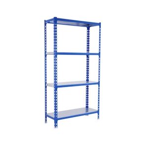 SimonRack Etagère métallique sans vis Simonclick 4 plateaux de 180 kgs par plateau couleur BLEU/GALVA 1500x900x400 mm (haut x largeur x profondeur)