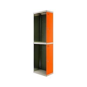 SimonRack Vestiaire métallique 2 portes ADDITIONNEL démonté GRIS/ORANGE 1800x300x500 mm (haut x largeur x profondeur)