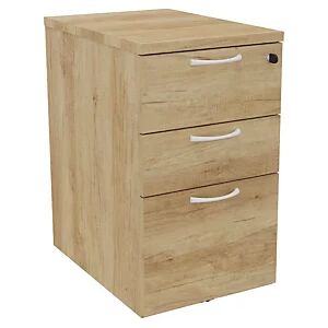 JPG Caisson hauteur bureau melamine NF Environnement H.72  x P.60 cm - Chene Nebraska