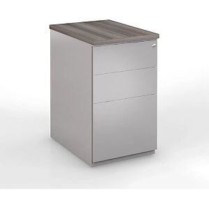 JPG Caisson hauteur bureau metal NF Environnement Aluminium top Cedre, H.72 x L. 42 x P. 60 cm