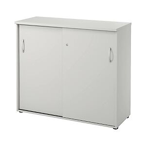 JPG Meuble mi-hauteur NF Environnement portes coulissantes - H.104 x L. 120 x P. 48 cm - Gris - portes Gris