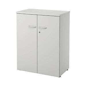 JPG Meuble mi-hauteur NF Environnement avec portes - H.104 x L. 80 x P. 48 cm - Gris - portes Gris