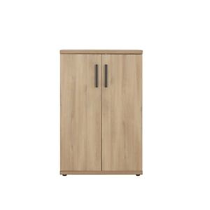 JPG Meuble de rangement mi-haut Osiris - L.80 x P.45 x H.123 cm - 2 portes - Chene Bocage