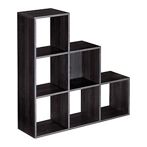 JPG Module bibliothèque Multicases Escalier -  6 cases - Noir - Publicité