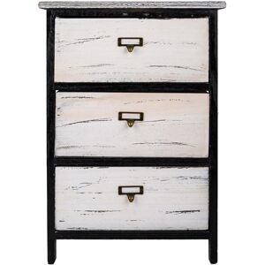 Non communiqué Commode, meuble de rangement en bois avec 3 tiroirs coloris blanc, noir - Longueur 40 x Profondeur 29 x Hauteur 58 cm - PEGANE - - Publicité