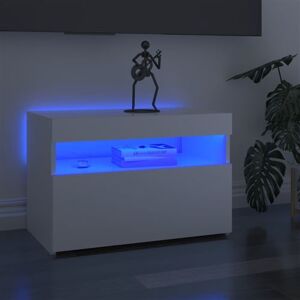 vidaXL 2x TV Cabinets with LED Lights High Gloss White Hifi Stands Living Room - Publicité