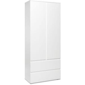 Non communiqué Armoire chambre adulte IMAGE 7 - Décor blanc - 2 portes + 2 tiroirs - L80 x H191 x P40 cm Blanc - Publicité