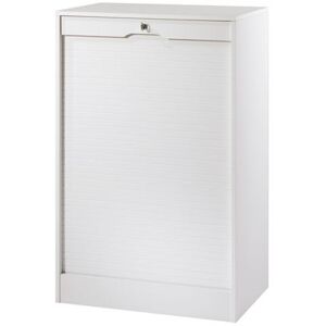 Simmob Classeur à Rideau Largeur 70 cm Hauteur 108 cm - Blanc - L 70 x l 44 x H 108 cm Blanc - Publicité