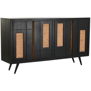 Non communiqué Commode Meuble de rangement en métal noir et bois de manguier - Longueur 160 x Hauteur 90 x Profondeur 40 cm - marque PEGANE naturel - Publicité