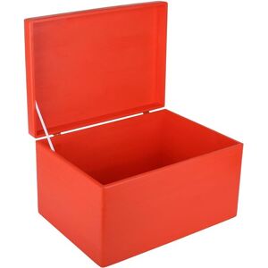Non communiqué Creative Deco Boite Rangement Bois Rouge 40 x 30 x 24 cm Boîte a Souvenir Coffre BRUT Rouge - Publicité