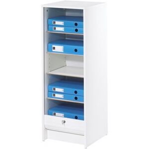 Simmob Classeur à Rideau Blanc 5 Niches Serrure 37,8 x 103,8 x 38,4 cm - Bambous 912 - L 37.8 x l 38.4 x H 103.8 cm Blanc - Publicité