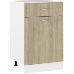 Non communiqué vidaXL Armoire de plancher tiroir Chêne sonoma 50x46x81,5 cm Aggloméré Brun - Publicité