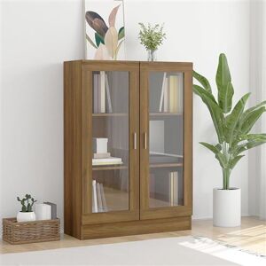 Non communiqué vidaXL Armoire à vitrine Chêne marron 82,5x30,5x115cmBois d'ingénierie Brun - Publicité