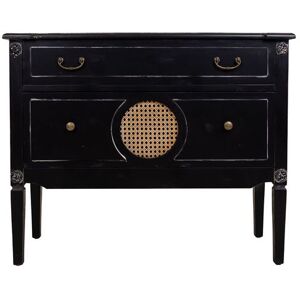 Non communiqué Commode,meuble de rangement en bois avec 2 tiroirs coloris noir - Longueur 88 x Profondeur 38 x Hauteur 72 cm - PEGANE - Noir - Publicité