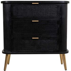 Non communiqué Commode, meuble de rangement en bois coloris noir - Longueur 80 x Profondeur 35 x Hauteur 81 cm - PEGANE - Noir - Publicité