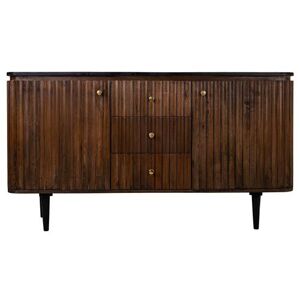 Non communiqué Buffet, meuble de rangement en bois avec 3 tiroirs et 2 portes coloris marron - Longueur 147 x Profondeur 40 x Hauteur 80 cm - PEGANE - Marron - Publicité