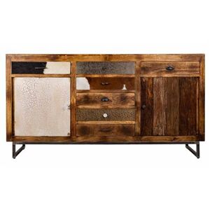 Non communiqué Buffet, meuble de rangement en bois avec 7 tiroirs et 2 portes coloris marron vieilli - Longueur 180 x Profondeur 43 x Hauteur 95 cm - PEGANE - Marron - Publicité
