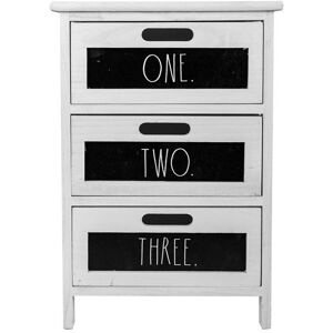 Non communiqué Commode, meuble de rangement en bois avec 3 tiroirs coloris blanc, noir - Longueur 40 x Profondeur 29 x Hauteur 58 cm - PEGANE - - Publicité