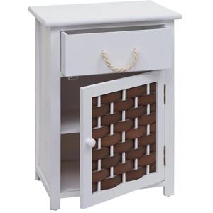 Non communiqué Commode MENDLER HWC-K83 bois 55x39,5x28,5cm blanc poly rotin brun - Publicité