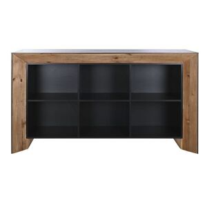 Non communiqué Buffet, meuble de rangement en bois de pin recyclé coloris naturel, noir - Longueur 182 x Profondeur 50 x hauteur 107 cm -PEGANE- Bois - Publicité