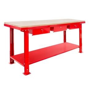 Mw Tools Établi 200 cm avec pieds réglables plateau MDF 3 tiroirs MW Tools