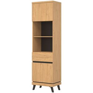 LIVEO Armoire de salon 2 portes 1 tiroir Chene naturel - POZNAN - L 54,5 x l 39 x H 197