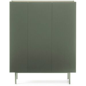 Tousmesmeubles Meuble bar 3 portes Vert/Chene - TEULAT ARISTA - L 95 x l 40 x H 120 cm