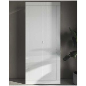 Tousmesmeubles Armoire de vestiaire 2 portes Blanc laque brillant - MATERA - L 78 x l 35 x H 187 cm