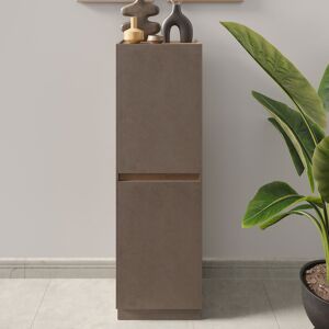 Tousmesmeubles Meuble de rangement 2 portes Bronze/Chene noisette - IMOLA - L 105 x l 40 x H 107 cm