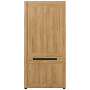 LIVEO Armoire 4 portes Chene/Gris - TYNIEC - L 91 x l 54 x H 194