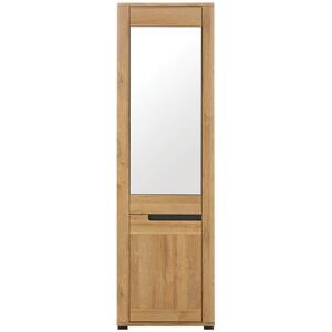 LIVEO Armoire 2 portes Miroir Chene/Gris - TYNIEC - L 58 x l 37 x H 193.5