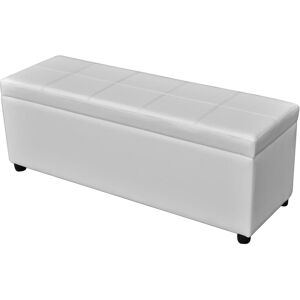 241062 vidaXL Banc long de rangement Bois Blanc - Publicité