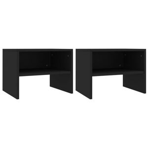 800066 vidaXL Tables de chevet 2 pcs Noir 40x30x30 cm Bois d'ingénierie - Publicité