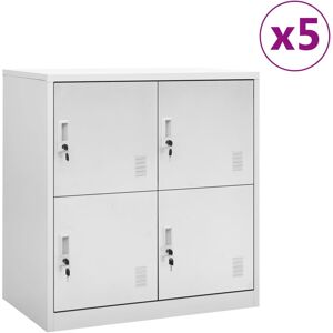 3095227 vidaXL Armoires à casiers 5 pcs Gris clair 90x45x92,5 cm Acier - Publicité