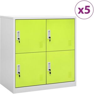 3095230 vidaXL Armoires à casiers 5 pcs Gris clair et vert 90x45x92,5 cm Acier - Publicité