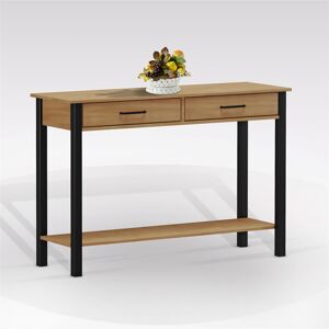 Venetacasa Console en bois massif avec tiroirs 120x80H cm coloris chêne