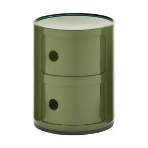 Table de chevet vert 2 tiroirs Componibili - Kartell - Publicité