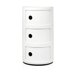 Table de chevet blanche 3 tiroirs Componibili - Kartell - Publicité